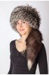 Silver fox fur hat with tail